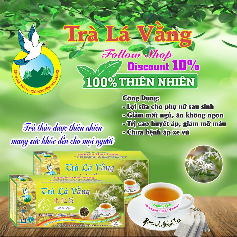Trà Lá Vằng Lợi Sữa (Hộp 50 Túi Lọc X 2g) - Nguyên Thái Trang – Thảo Dược Thiên Nhiên - Tốt Cho Sức Khỏe