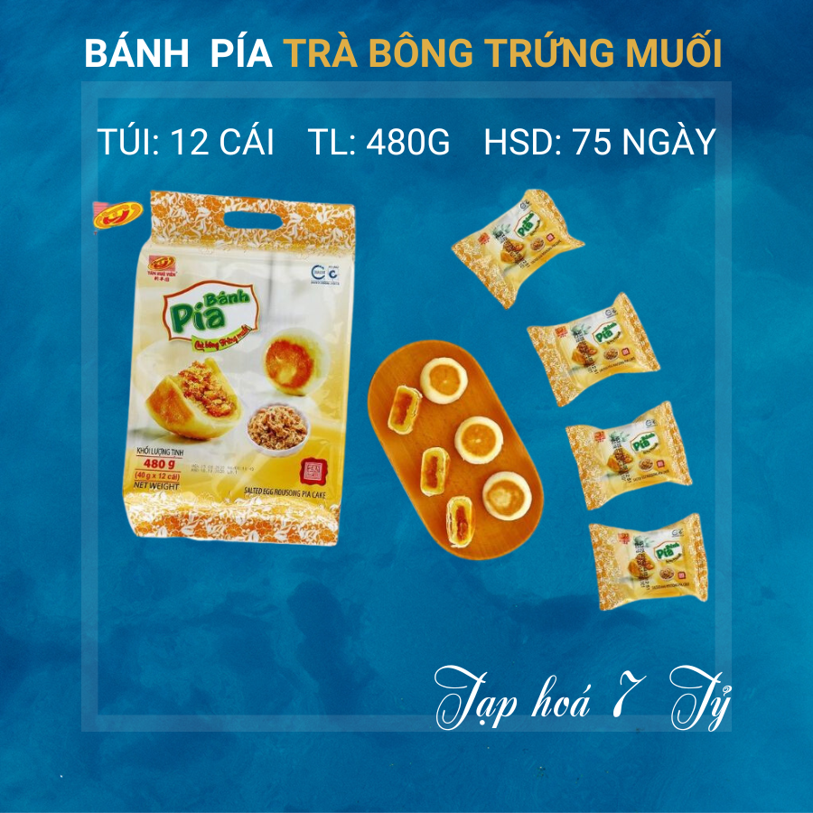 Bánh pía chà bông trứng muối tân huê viên