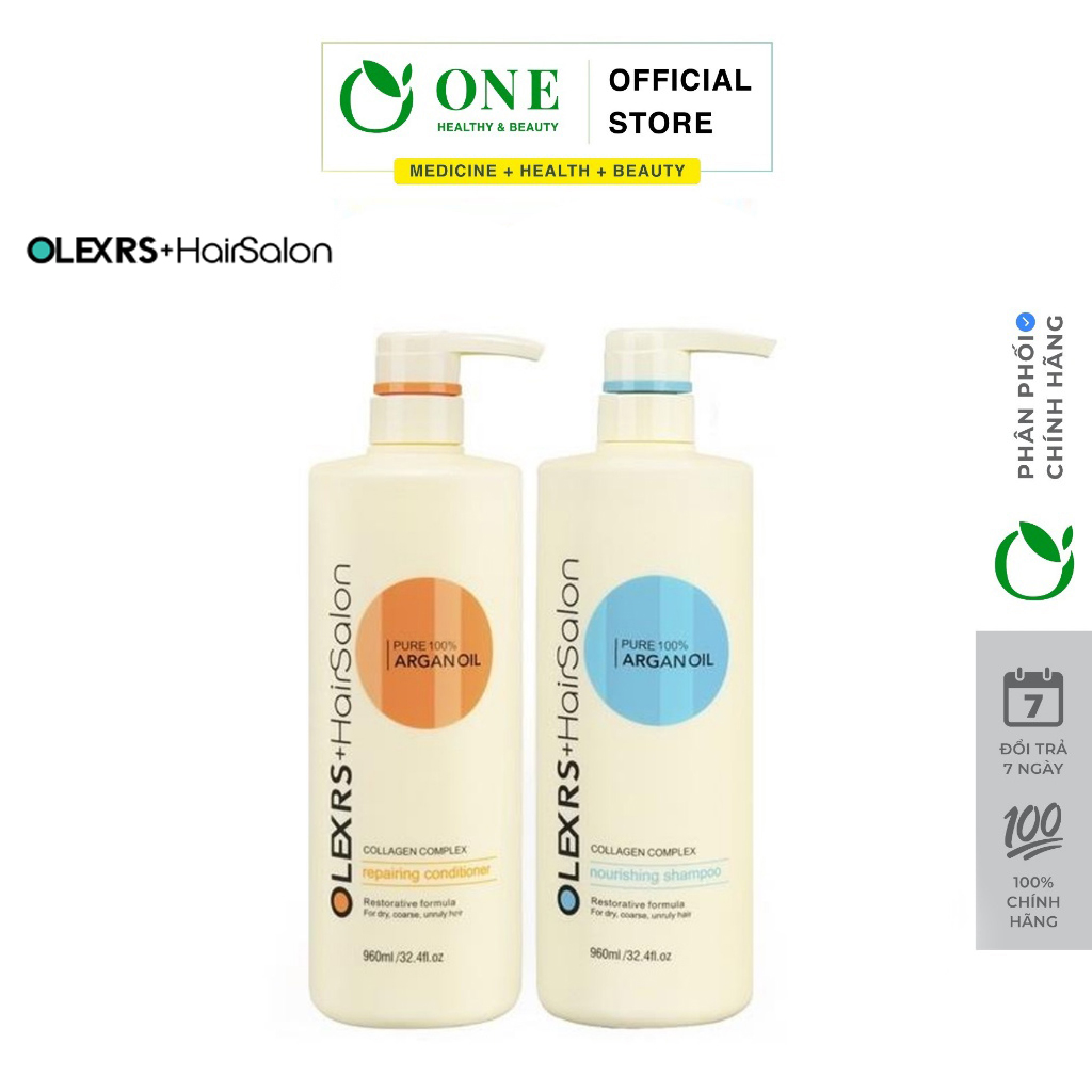 Dầu gội và xả cao cấp olexrs argan oil hair salon collagen complex mẫu cũ 500ml, 960ml