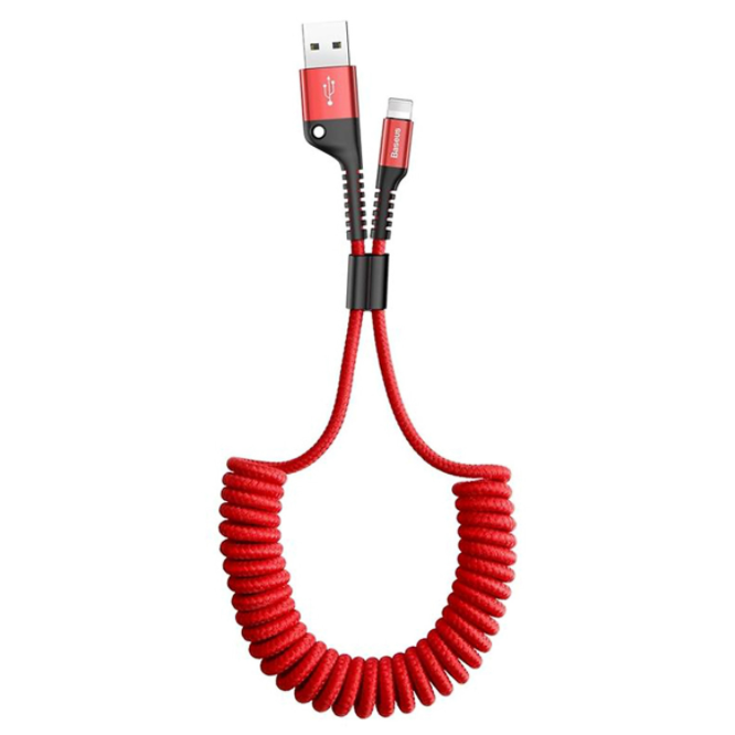 👉👉BH 12 Tháng Chính Hãng👈👈 Cáp sạc Lightning dây xoắn đàn hồi Baseus Fish Eye Spring Data dùng cho iPhone / iPad