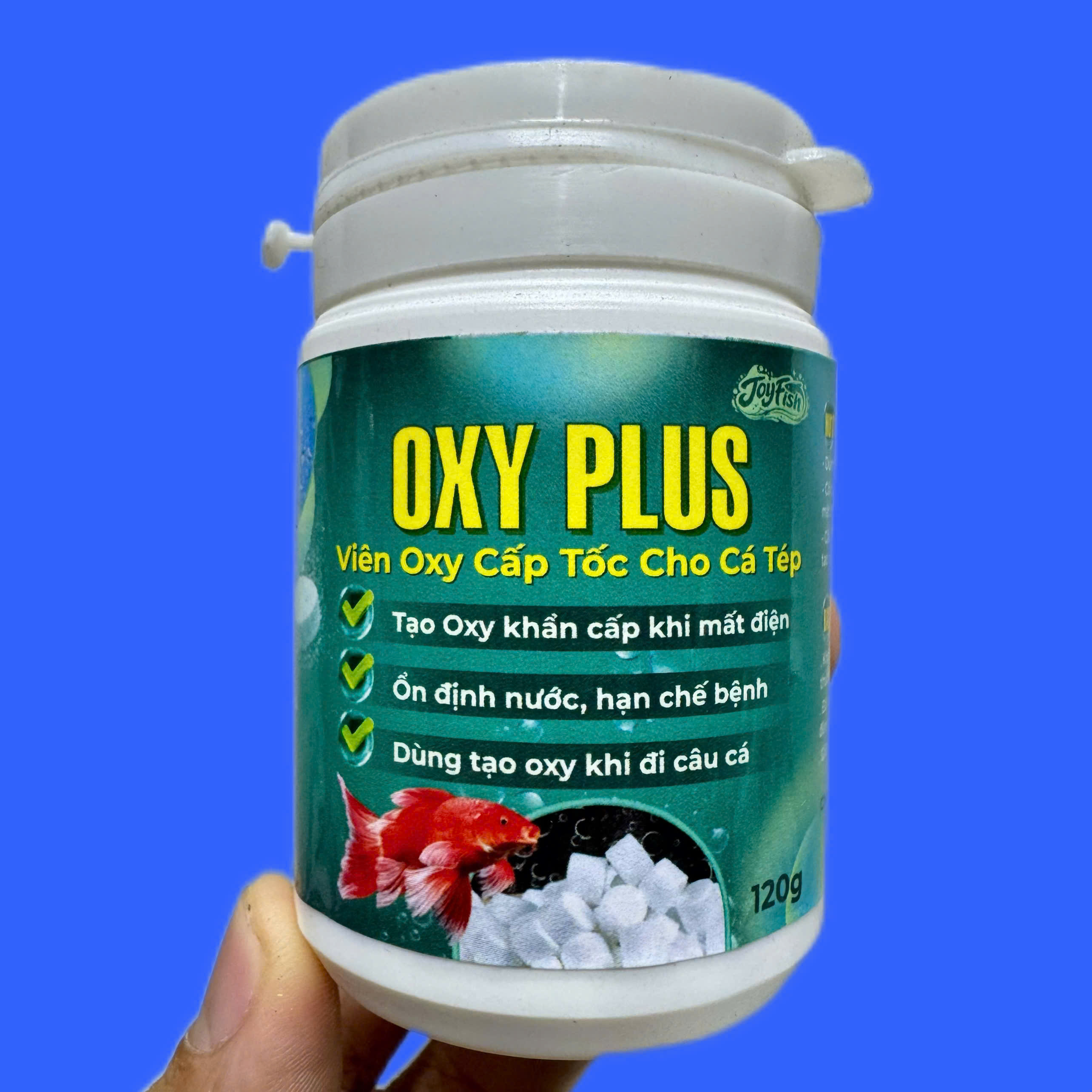 Hủ Oxy Viên JoyFish Cung Cấp Oxy Tức Thời Cho Cá Cảnh (Hủ 120gram)