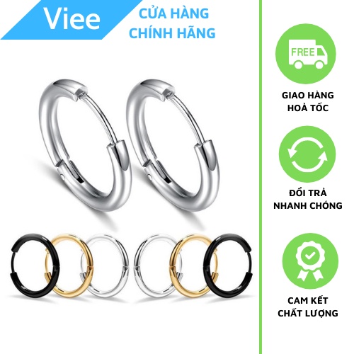 Bông Tai Nam inox Khoen Tròn Cực Chất