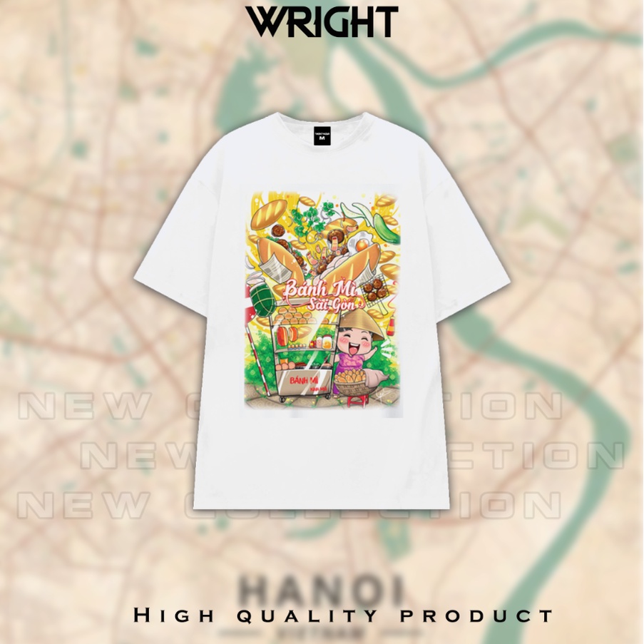 Áo Thun Tay Lỡ Ẩm Thực Việt Nam Bánh Mì Sài Gòn Streetfood Vietnamese Form Rộng Dáng Suông Unisex