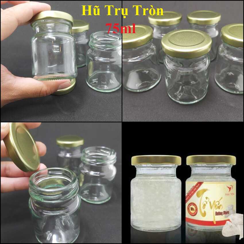 Hũ Thủy Tinh Đựng Sữa Chua 70ML (combo 20 cái) nắp thiếc vàng – Lọ Thủy Tinh Đựng Yến Chưng – Hủ Thủy Tinh Nhỏ - Hũ Thủy Tinh 70ML - Lọ Thủy Tinh 70ML
