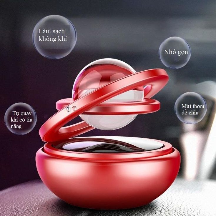 Sáp thơm ô tô, vòng xoay galaxy kim loại  gắn taplo quay bằng năng lượng mặt trời