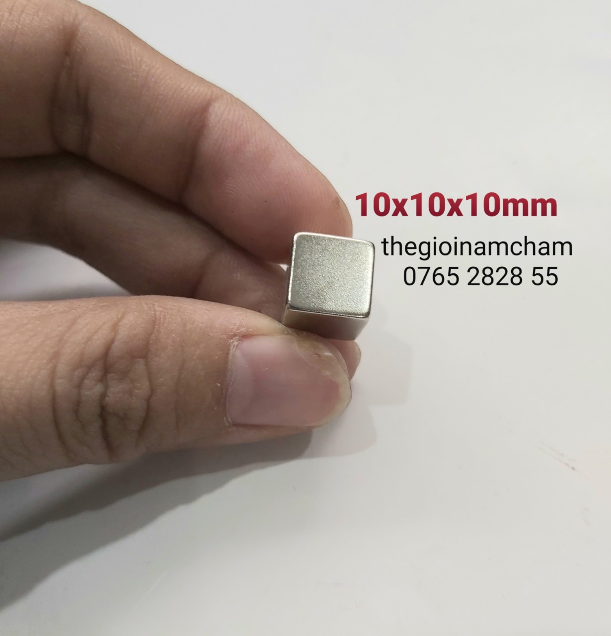 Nam châm đất hiếm vuông 10x10x10 mm - nam châm neodymium lực từ tính mạnh, mạ niken bền đẹp