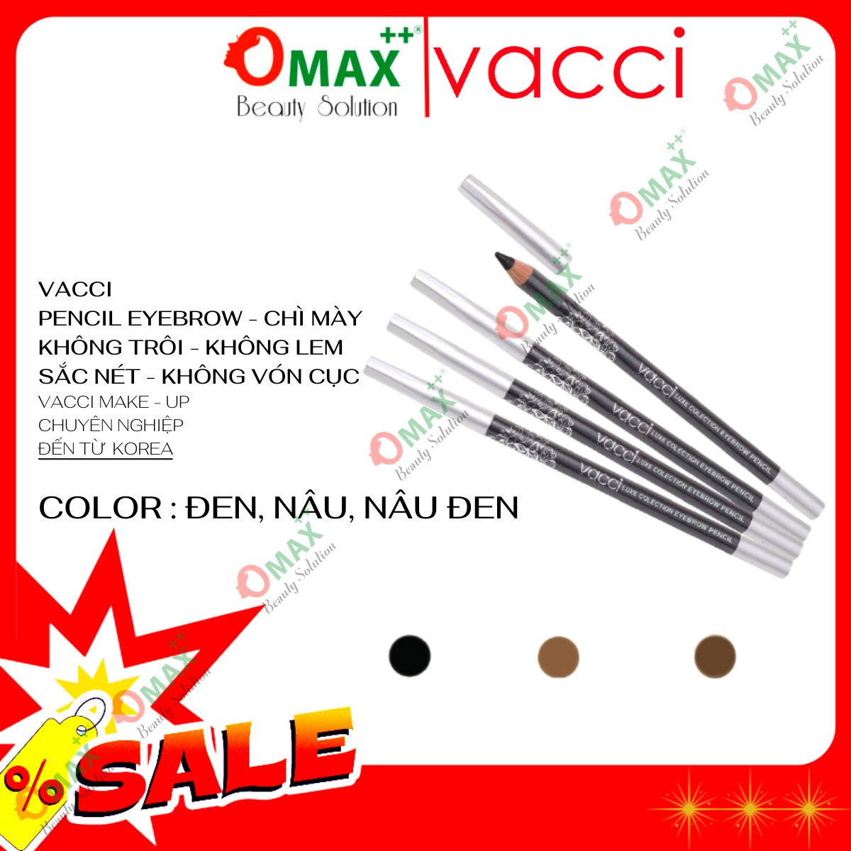 Chì kẻ mày VACCI cao cấp không trôi - không lem - không vón cục Vacci