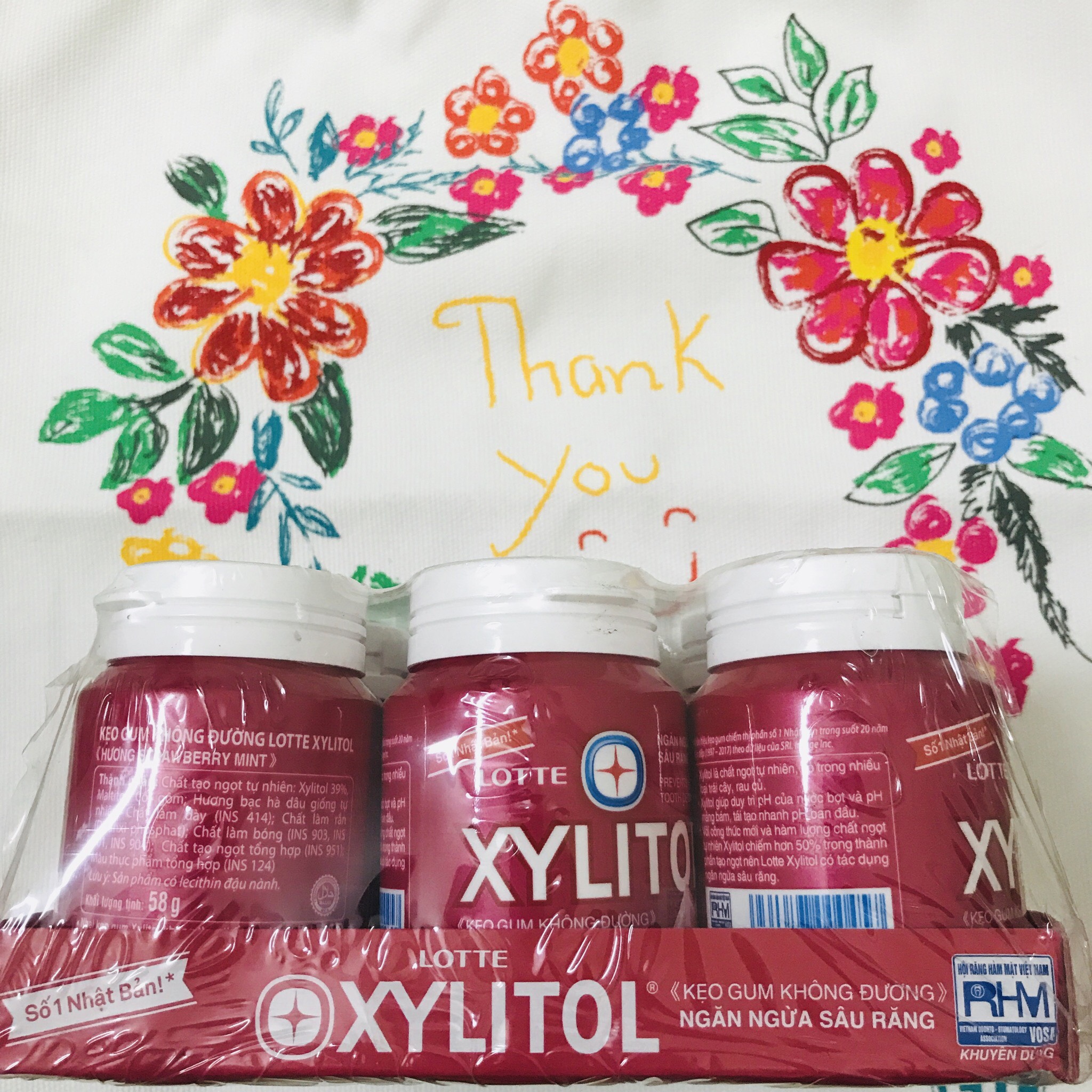 Lốc Xylitol 6 hũ 171K hương dâu Strawberry Mint