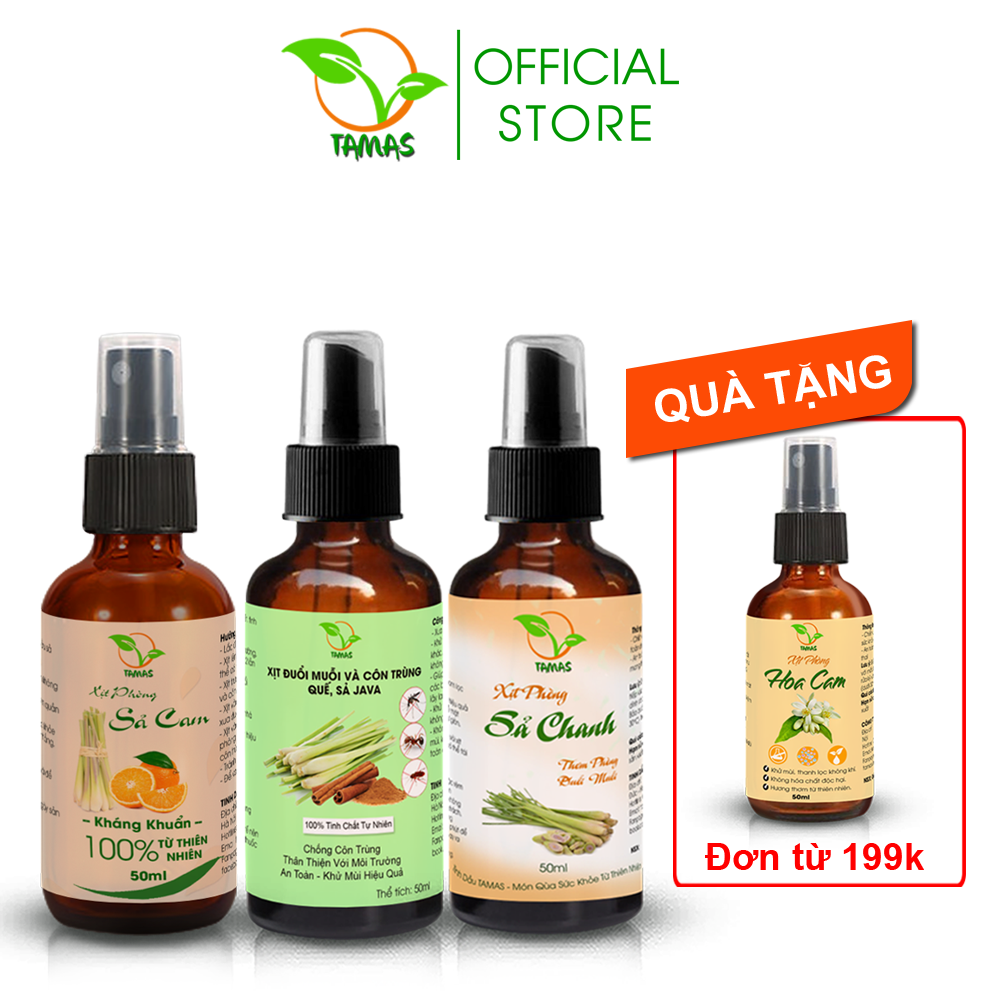 Xịt thơm phòng tinh dầu thiên nhiên 50ml, mùi hương tự chọn.
