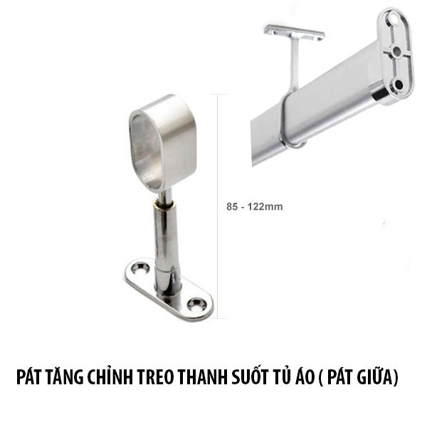 Pas treo giữa tăng chỉnh thanh suốt elip tủ quần áo