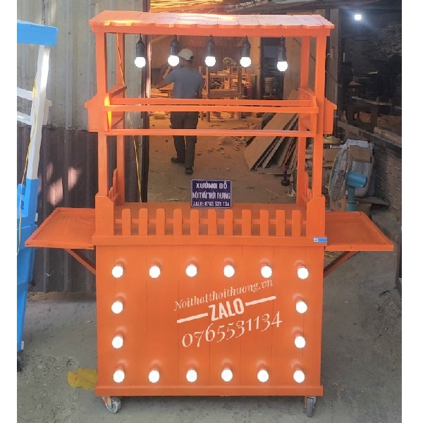 Xe Sinh Tố Đẹp, Chất Liệu Gỗ Tự Nhiên, Sơn Màu Theo Yêu Cầu