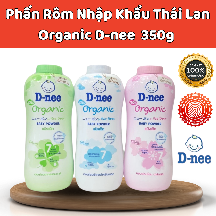 Phấn Rôm Nhập Khẩu Thái Lan Organic D-nee 350g ,Phấn Thơm sẽ làm dịu da, giảm mẩn đỏ và cảm giác khó chịu.