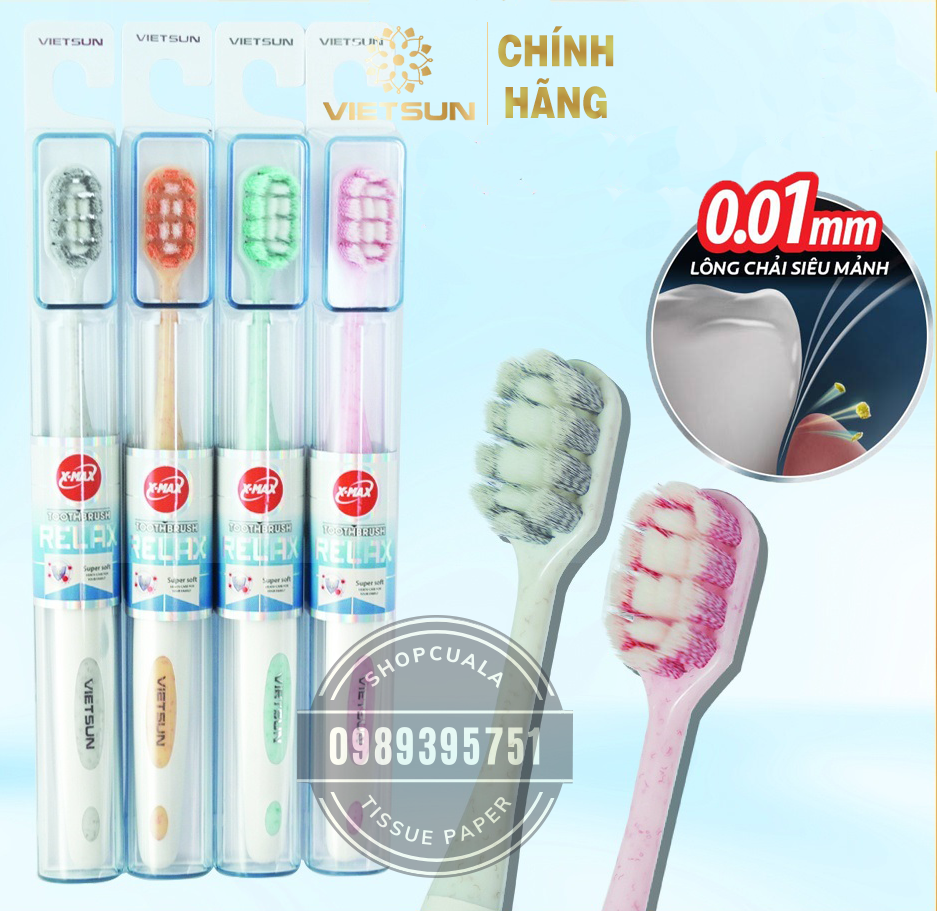 Bàn chải đánh răng cao cấp Vietsun Relax - lông tơ siêu mềm