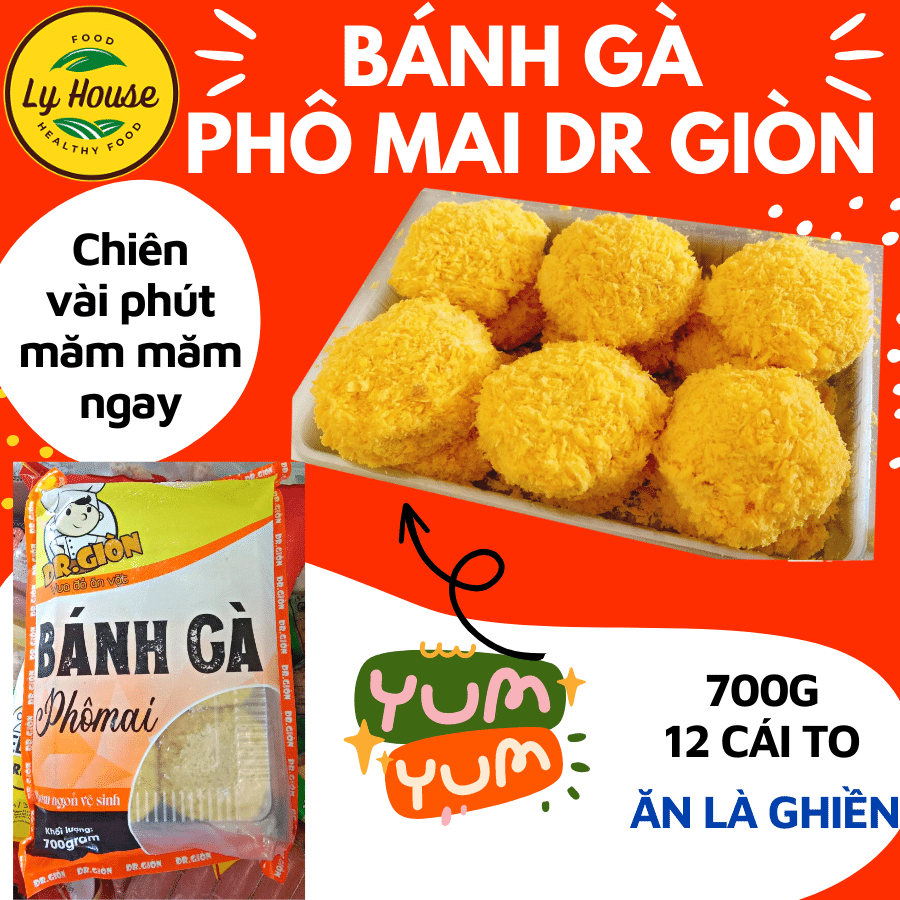 [Hỏa Tốc HCM] BÁNH GÀ PHÔ MAI NGON Dr. Giòn 700g 12 cái hợp ăn vặt, đồ viên chiên, làm tiệc món ăn g