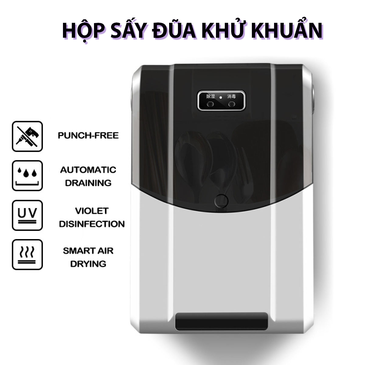 HỘP SẤY VÀ KHỬ KHUẨN ĐŨA THÌA BẰNG TIA UV
