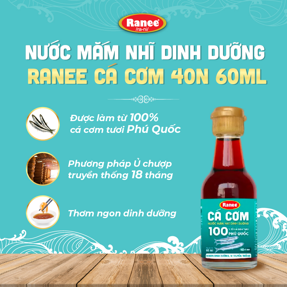 Nước mắm nhĩ dinh dưỡng Ranee cá cơm 40N 60ml