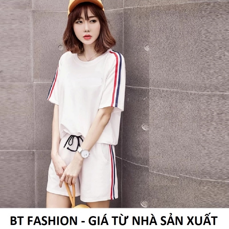 Đồ Bộ Ngủ Mặc Nhà Áo Thun Nữ + Quần Đùi Sọt Thể Thao Thời Trang Mới - BT Fashion (ĐN003)