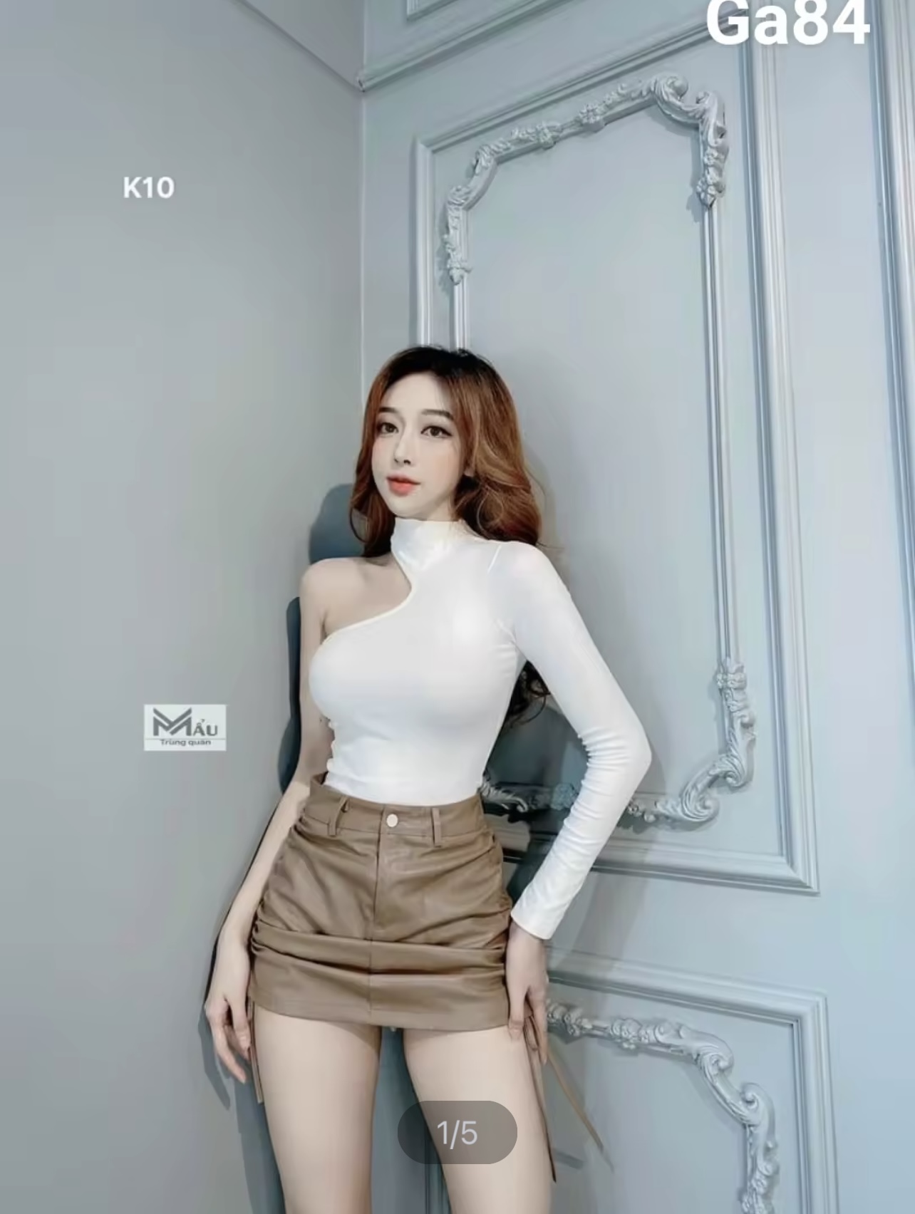 Áo Thun Nữ, Áo Kiểu Nữ, Áo Cổ Lọ, Tay Dài 1 Bên, Vải Gân Co Giãn Tốt, Ôm Body Mẫu mới mềm mịn mát, phối đồ siêu xinh, đi cafe, đi chơi đều xinh