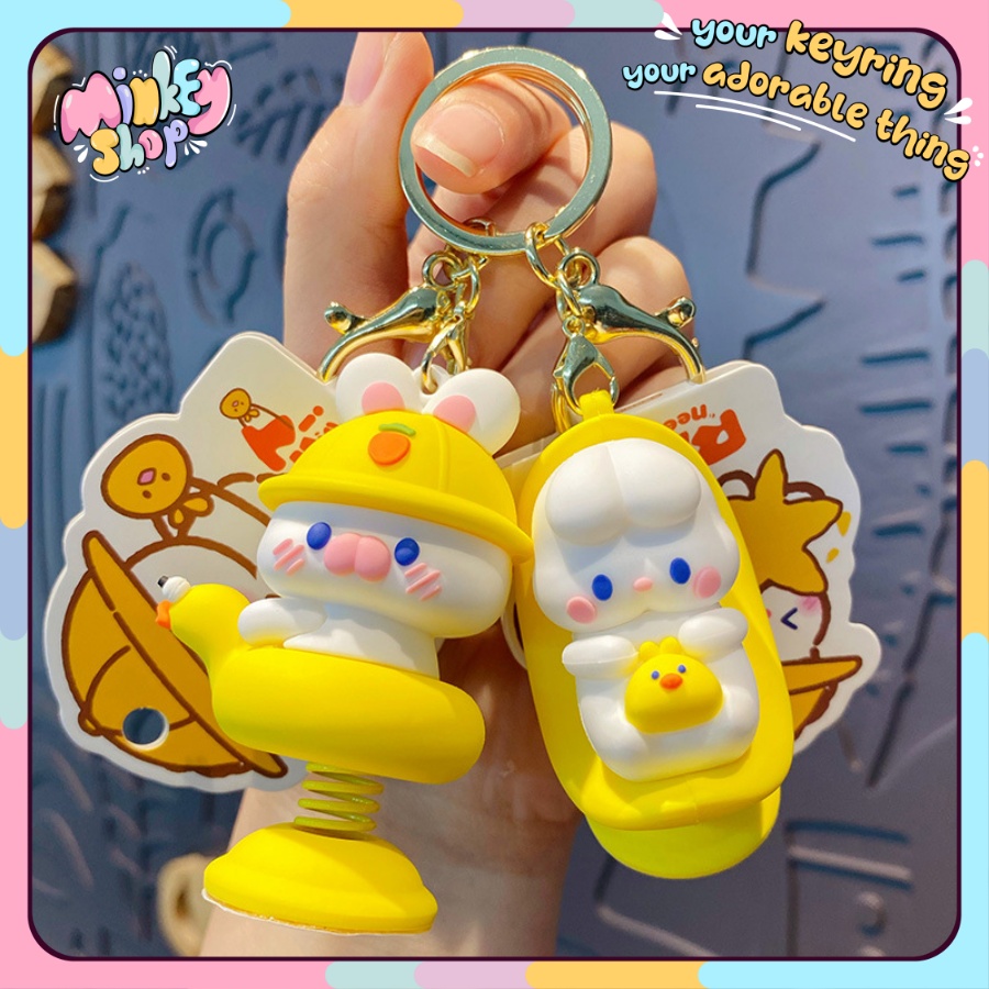 Móc khoá vịt lili thú nhún đáng yêu nhiều mẫu dễ thương phụ kiện túi xách, balo, cặp xách cute 02mkv -min