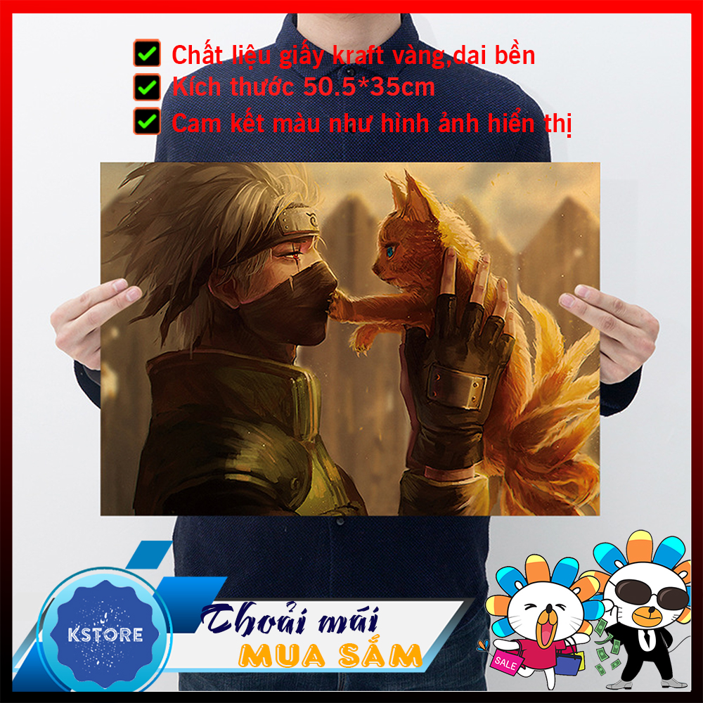 [B051] Tấm Áp Phích Treo Trang Trí Tường In Hình Nhân Vật Phim Hoạt Hình kakashi Kích Thước 50.5*35cm - KSTORE