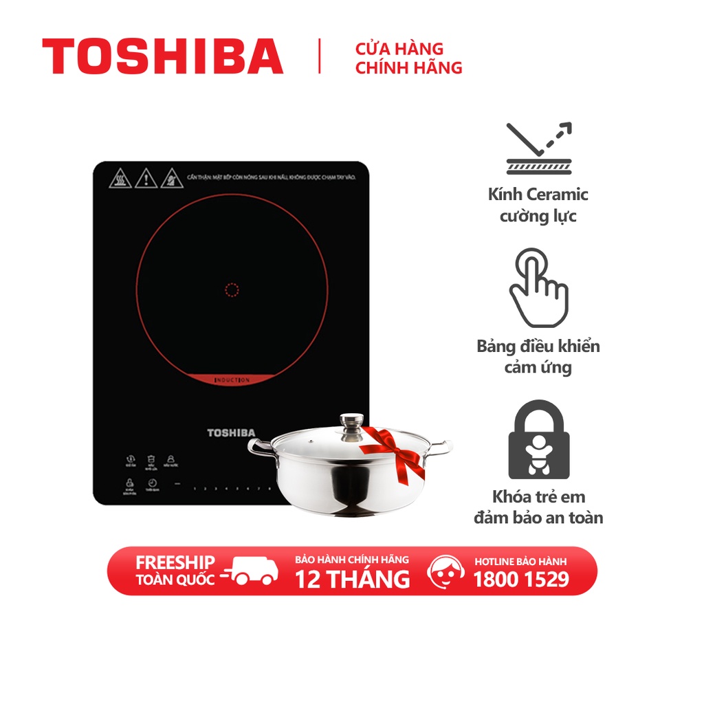 Bếp từ toshiba ic-20s1pv, chính hãng 100% - tặng kèm nồi - bảo hành 12 tháng