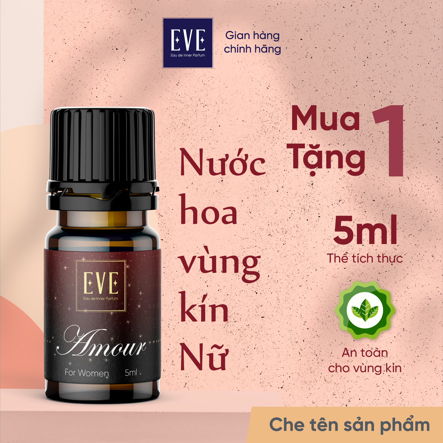 Nước hoa vùng kín nữ 5ml AMOUR - Nước hoa cô bé EVE - Eau de Parfum nước hoa vùng kín nữ chính hãng