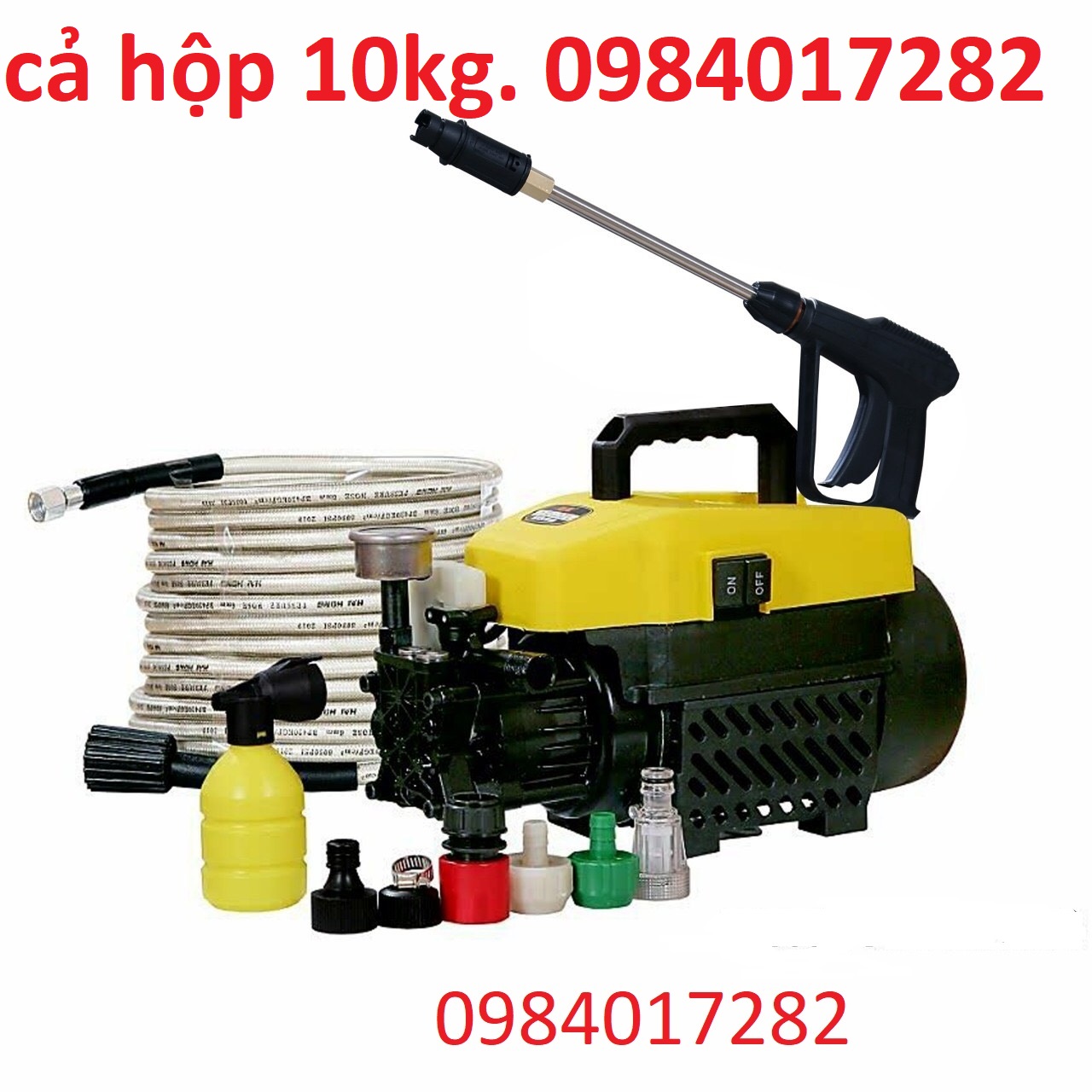 MÁY BƠM RỬA XE.áp lực cao.2300W .hàng  .TẶNG bình bọt phụ kiện theo máy đày đủ