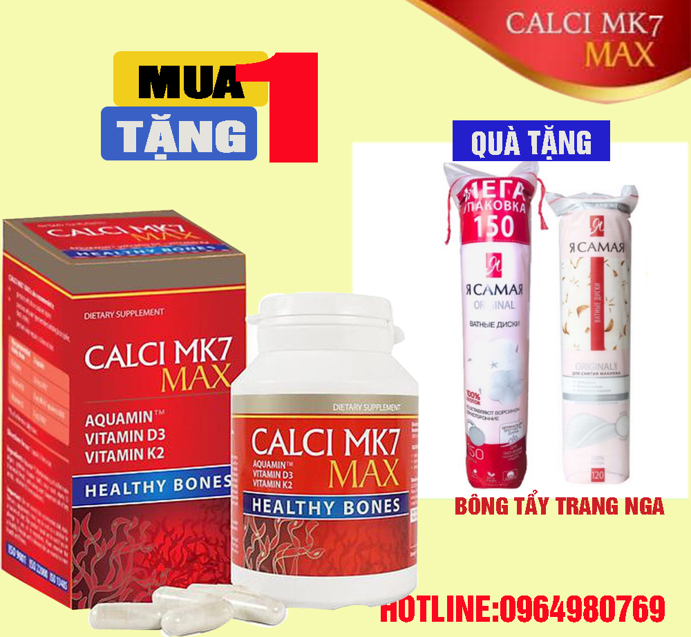 Canxi tảo đỏ tự nhiên calci mk7 max, tăng chiều cao cho tuổi dậy thì, bà bầu hộp 60 viên