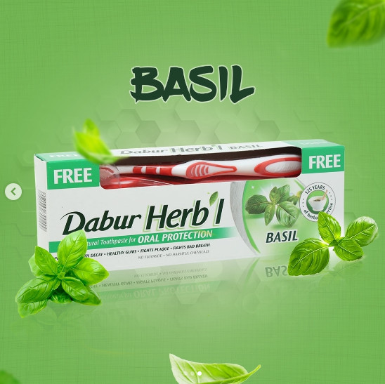 Kem đánh răng húng quế Dabur Herbal Toothpaste with Basil 155g