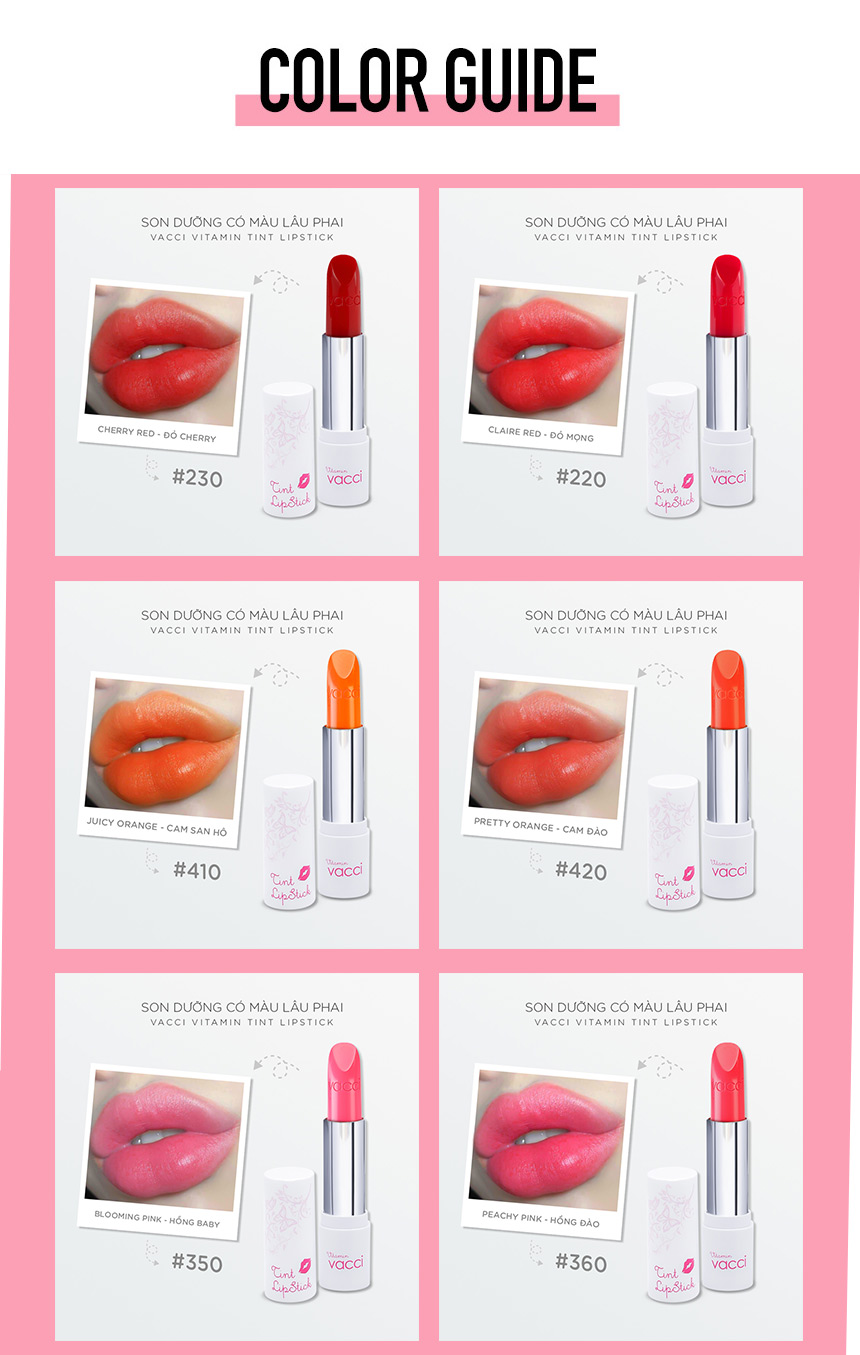 [Chính hãng-có tem] SON VITAMIN DƯỠNG MÔI LÂU PHAI VACCI - VACCI TINT LIPSTICK HÀN QUỐC
