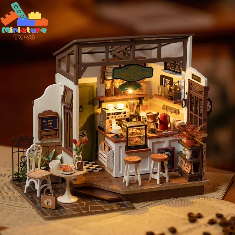 Nhà búp bê gỗ DIY Robotime Rolife No.17 CAFE Miniature House Kit DG162 tự