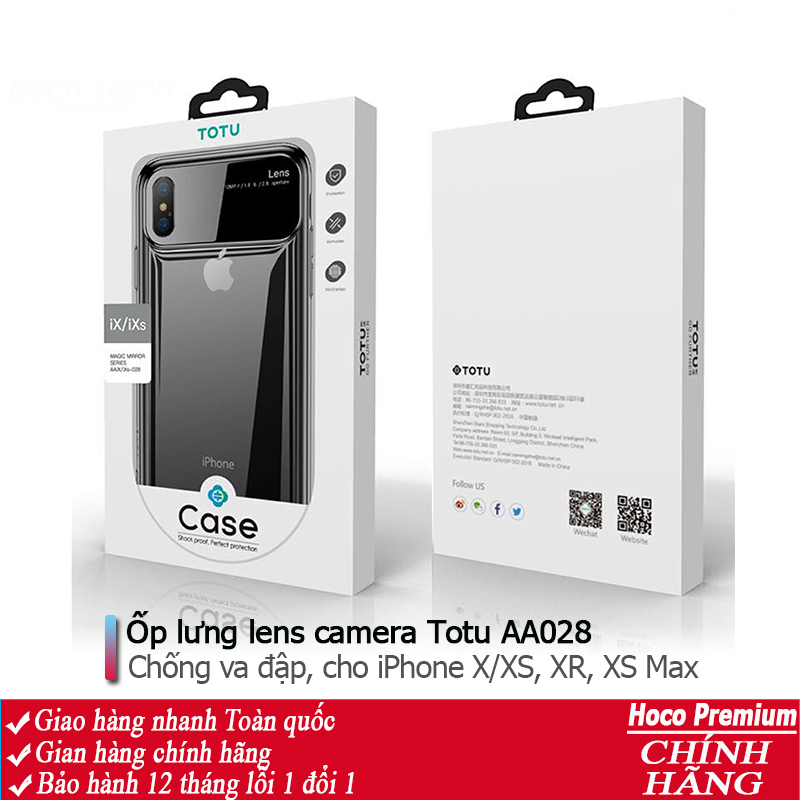 ỐP LƯNG TOTU AA028 LENS CAMERA IPHONE X, XS, XSMAX - CHÍNH HÃNG