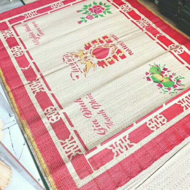 chiếu cói in hoa 1m6x2m
