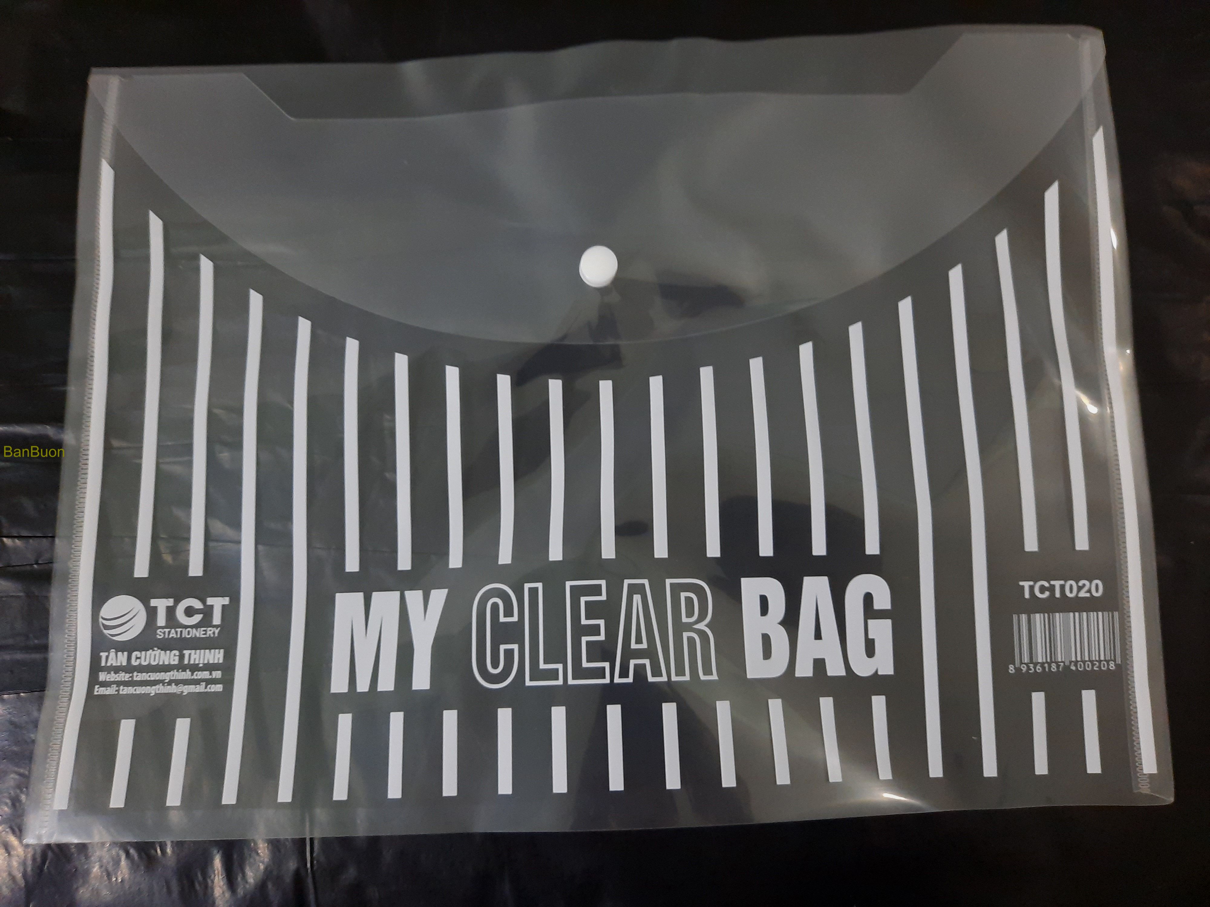 [ Giá sỉ ] 10 Túi Clear bag, túi đựng hồ sơ tài liệu khổ F dày - To hơn khổ A4