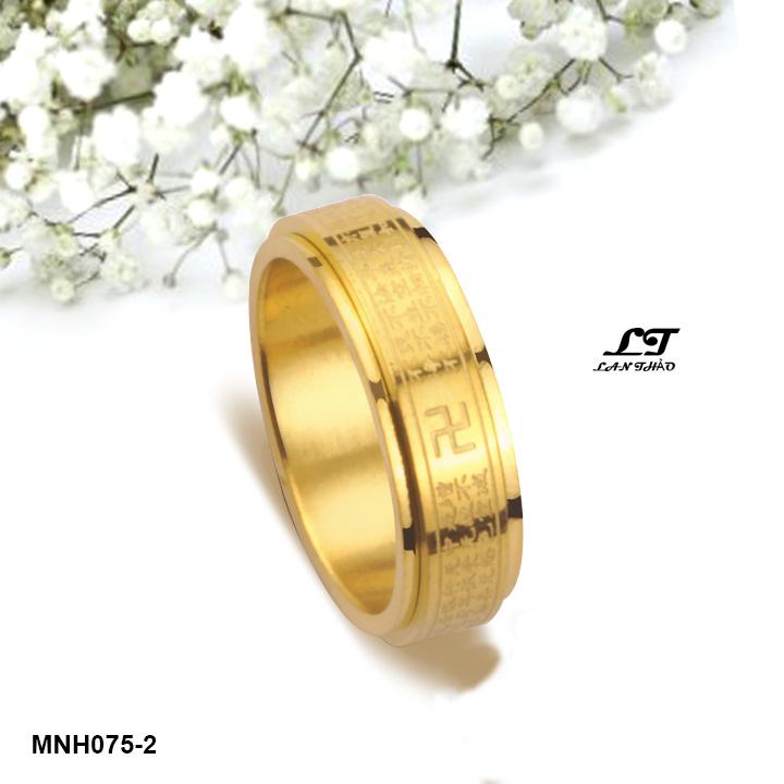 Nhẫn phong thủy chú BÁT NHÃ bình an, may mắn bảng 6li MNH075