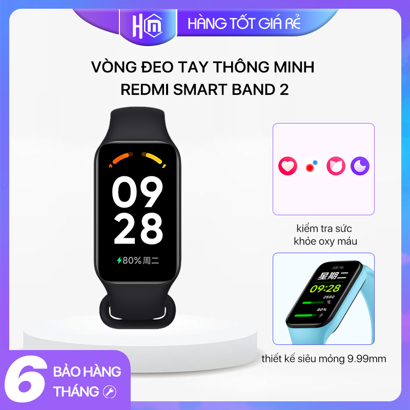 Vòng đeo tay thông minh xiaomi redmi smart band 2 bhr6926gl đo nhịp tim theo dõi hoạt động