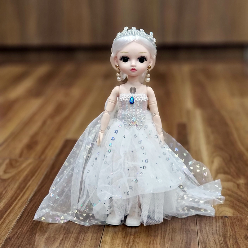 Búp bê barbie. đồ chơi búp bê công chúa tuyết cao 30cm. có nhạc. có khớp