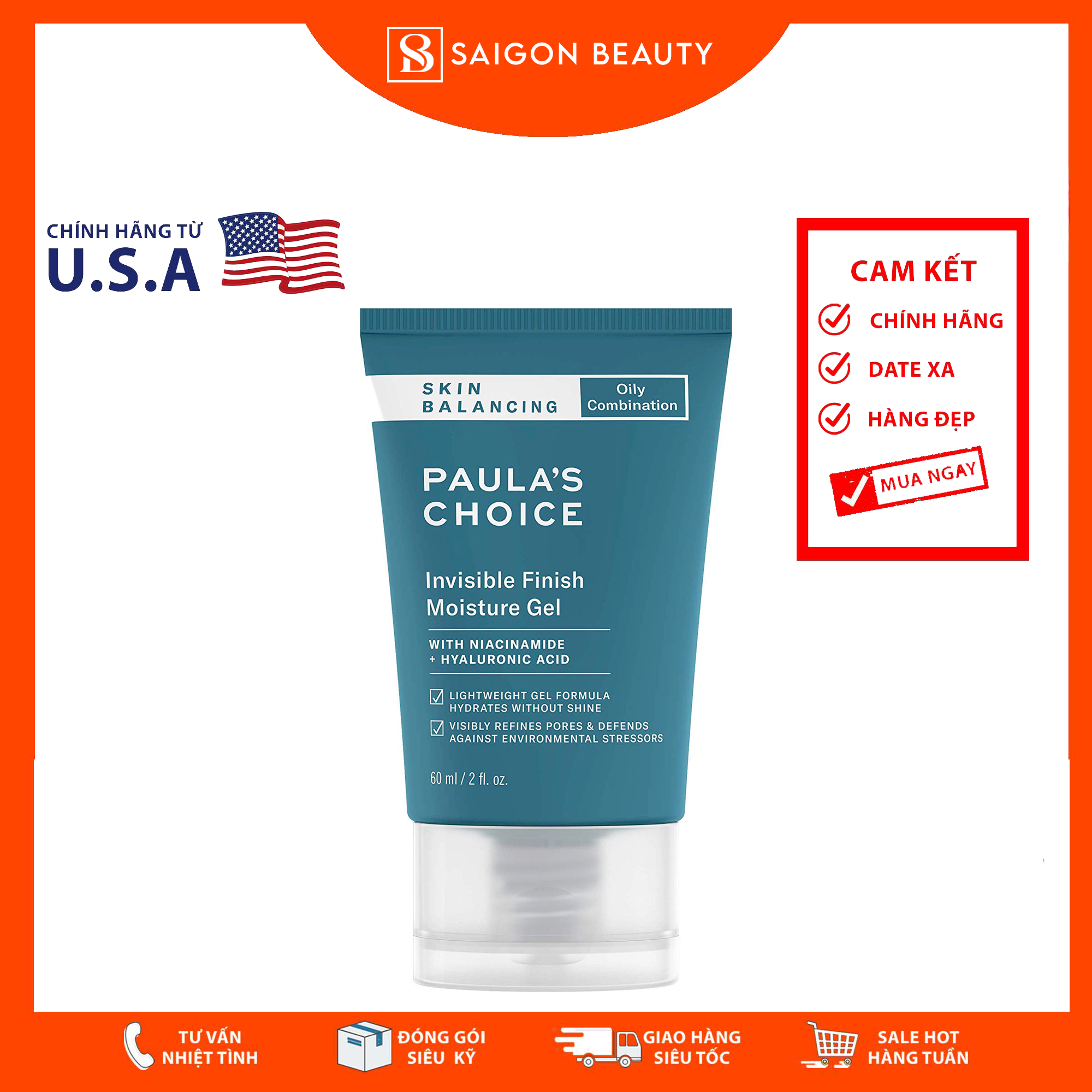 Kem dưỡng đêm Paula's Choice Skin Balancing Invisible Finish Moisture Gel