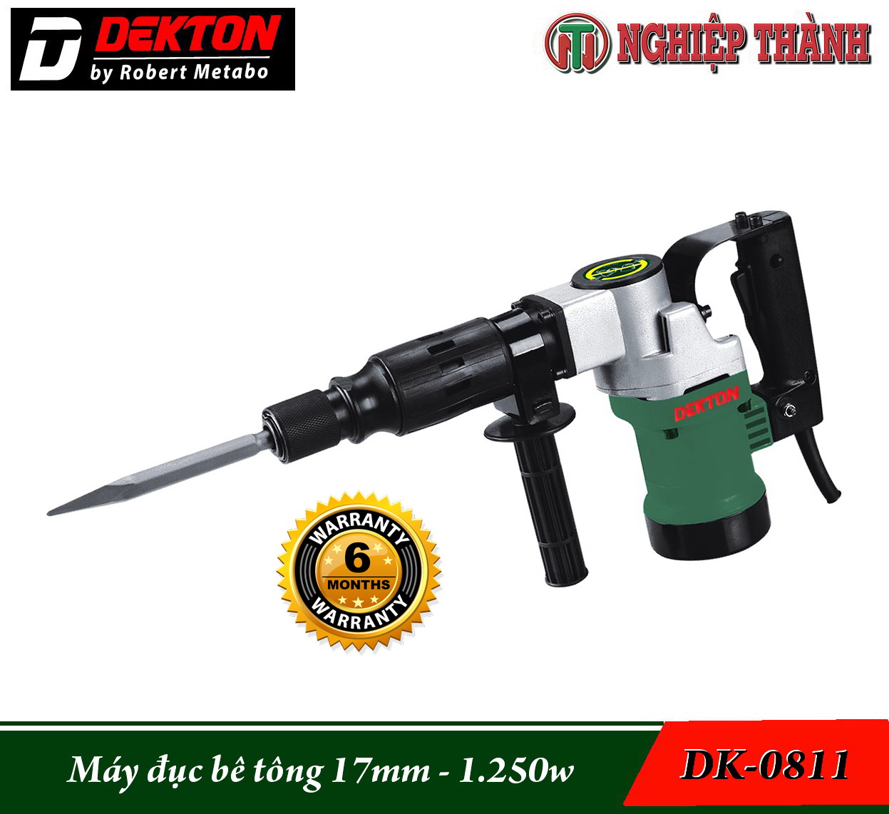 Máy đục bê tông 17mm dekton dk-0811
