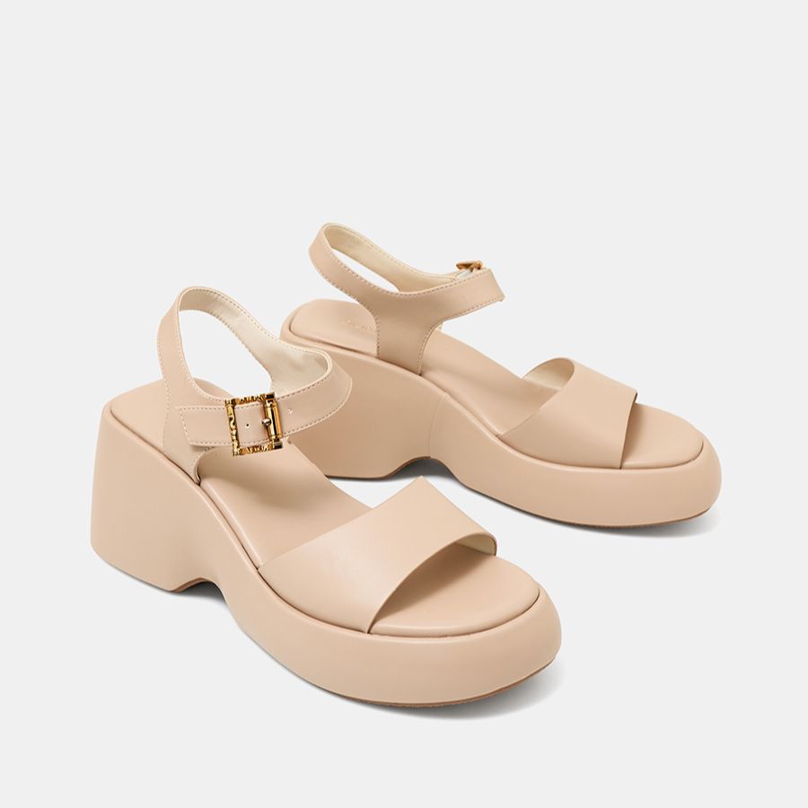 Giày Sandal Nữ 9cm Thời Trang JUNO Sandal Đế Xuồng Quai Ngang Quai Cổ Chân SD09119