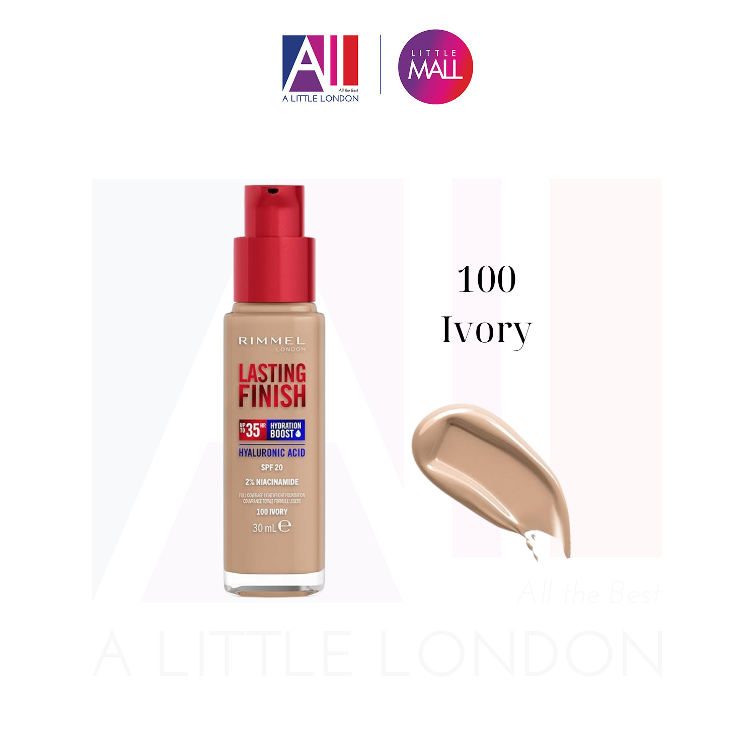 Kem nền Rimmel Lasting Finish 35 Hour Foundation - 100 Ivory