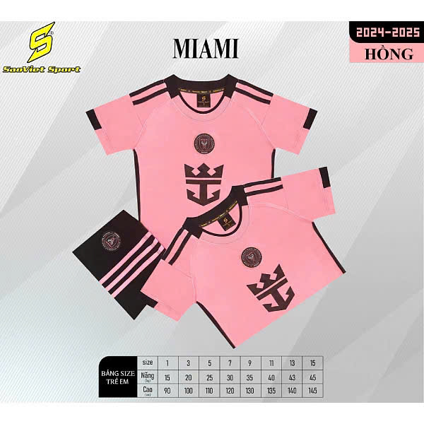 Bộ Quần Áo Bóng.Đá Trẻ Em – CLB Miami