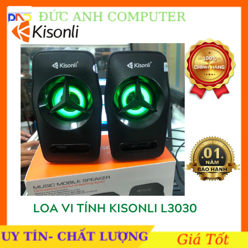 Loa vi tính kisonli l-3030 có đèn led 7 màu thay đổi - bass mạnh - hàng chính hãng- bảo hành 12 tháng