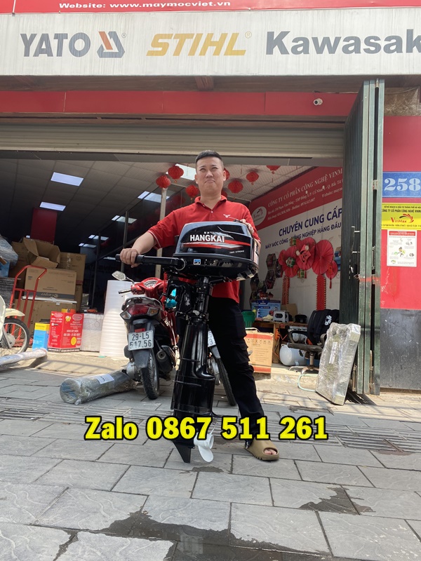 Động cơ gắn thuyền Hangkai 6hp chân dài chính hãng