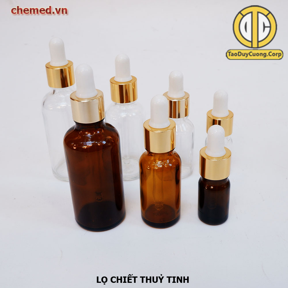 Lọ chiết thuỷ tinh, Chai lọ mỹ phẩm chiết serum tinh dầu, lọ chiết đựng dung dịch thuỷ tinh trắng và thuỷ tinh nâu