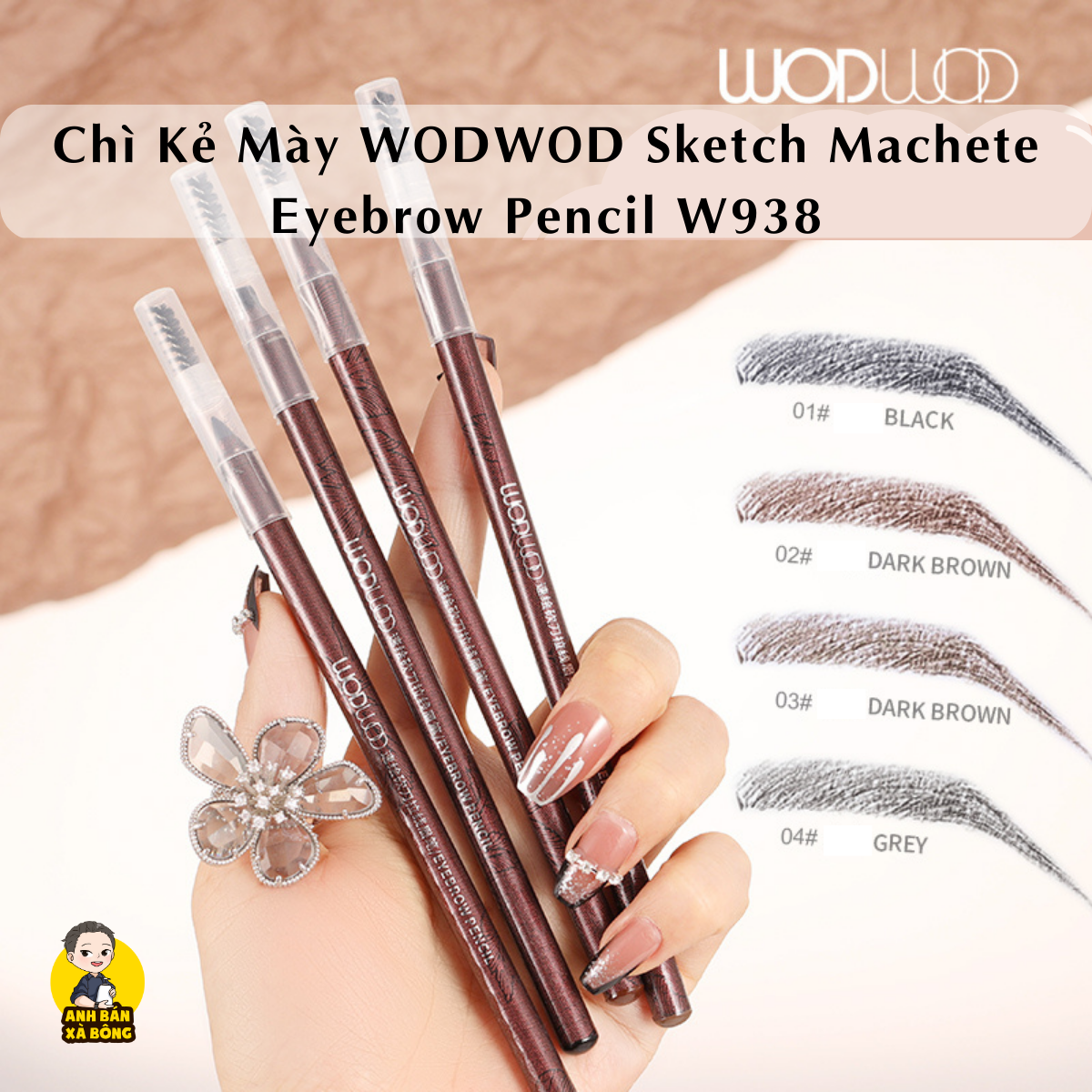 Chì xé kẻ mày wodwod sketch machete eyebrow pencil w938