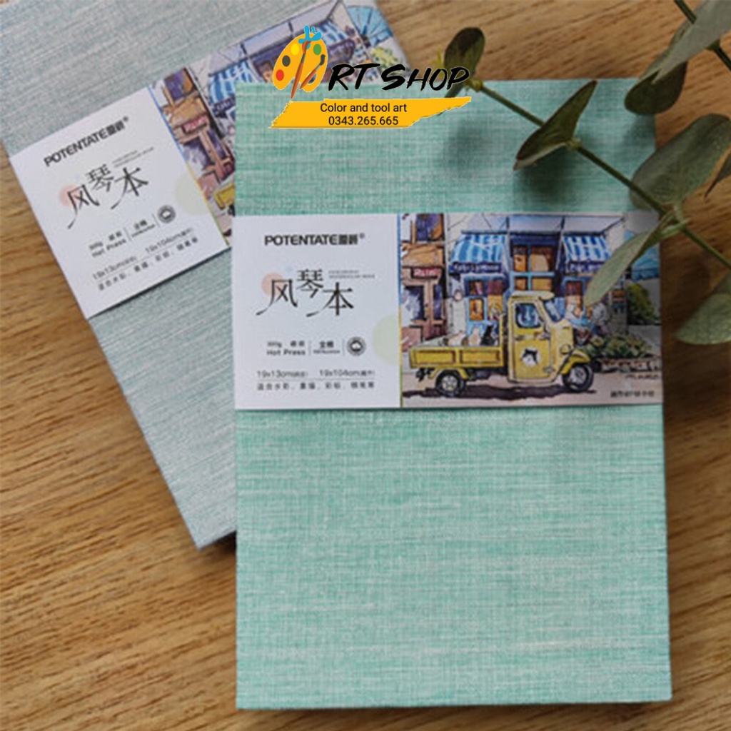 Sổ vẽ màu nước Potentate dạng gấp - 100% Cotton 300gsm