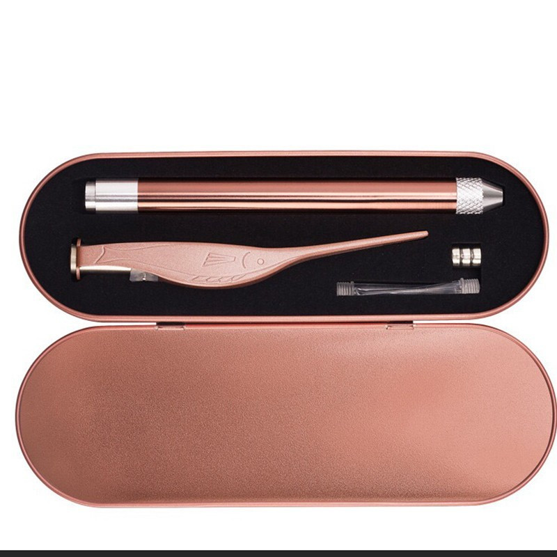 [HCM][HÀNG CAO CẤP] Bộ dụng cụ soi gắp lấy ráy tai có đèn led - SENFOODS - 2 món gồm cây móc tai và nhíp gắp ráy tai an toàn kèm hộp nhôm đựng