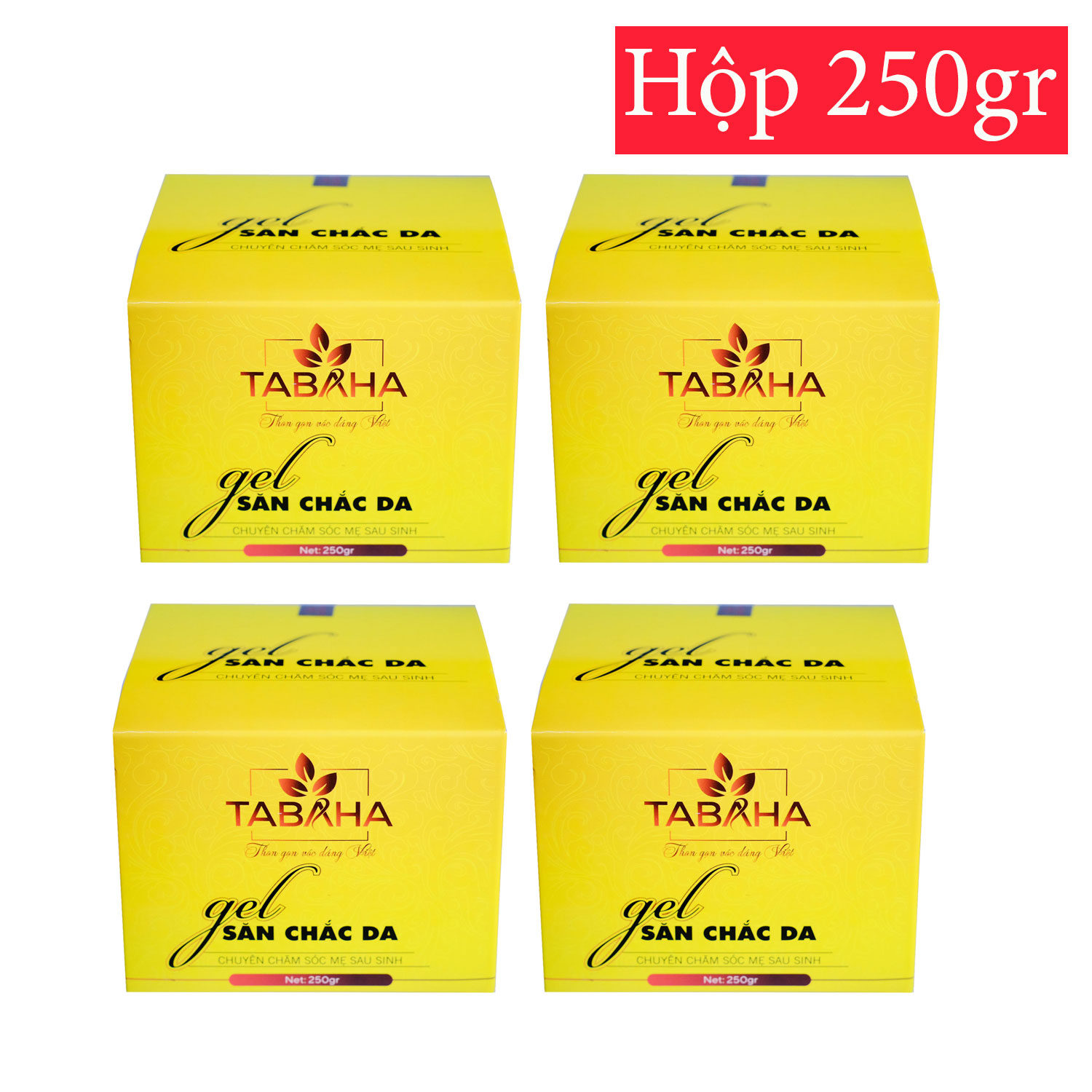 Bộ 4 hộp Kem tan mỡ Tabaha (250g) giúp giảm mỡ bụng tặng thước dây