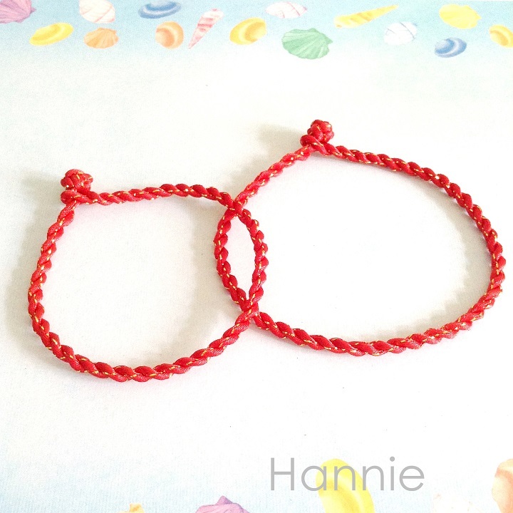 🍀 (Tay/Chân) Vòng chỉ đỏ kim tuyến may mắn - Vòng tay vòng chân nam nữ may mắn handmade